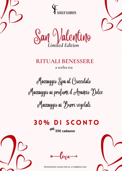 PROMOZIONE VALIDA FINO AL 14 FEBBRAIO 2022